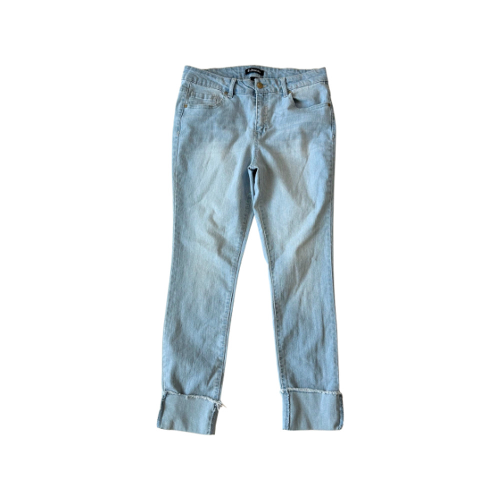 d. jeans Crop Skinny Ankle Cuffed Stretch Light Blue Denim Women’s Size 10